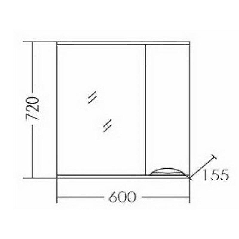 Зеркало со шкафом СанТа Родос 60 R 106016 с подсветкой Белое, купить, цена, заказать, магазин, доставка, скидка, промокод, купить, цена, заказать, магазин, доставка, скидка, промокод