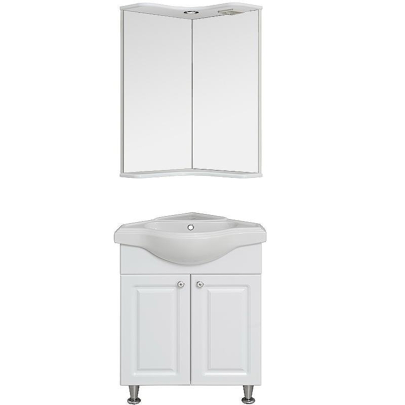 Зеркало Runo Классик 65 УТ000004163 угловое с подсветкой Белое, купить, цена, заказать, магазин, доставка, скидка, промокод, купить, цена, заказать, магазин, доставка, скидка, промокод