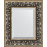 Зеркало Evoform Exclusive 59х49 BY 3371 с фацетом в багетной раме - Вензель серебряный 101, купить, цена, заказать, магазин, доставка, скидка, промокод, купить, цена, заказать, магазин, доставка, скидка, промокод