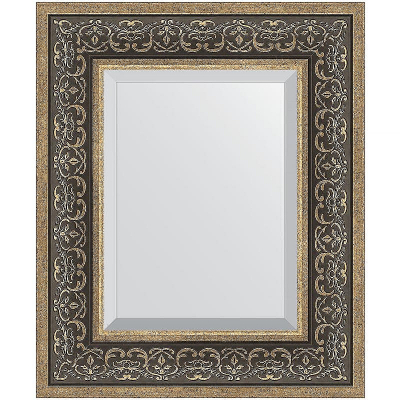 Зеркало Evoform Exclusive 59х49 BY 3371 с фацетом в багетной раме - Вензель серебряный 101