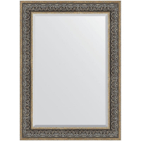 Зеркало Evoform Exclusive 109х79 BY 3475 с фацетом в багетной раме - Вензель серебряный 101, купить, цена, заказать, магазин, доставка, скидка, промокод, купить, цена, заказать, магазин, доставка, скидка, промокод