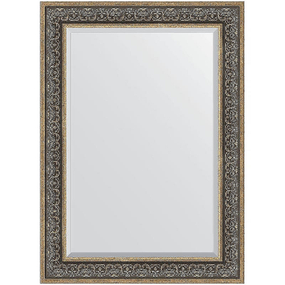 Зеркало Evoform Exclusive 109х79 BY 3475 с фацетом в багетной раме - Вензель серебряный 101