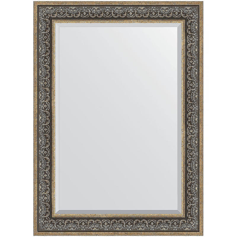 Зеркало Evoform Exclusive 109х79 BY 3475 с фацетом в багетной раме - Вензель серебряный 101, купить, цена, заказать, магазин, доставка, скидка, промокод, купить, цена, заказать, магазин, доставка, скидка, промокод