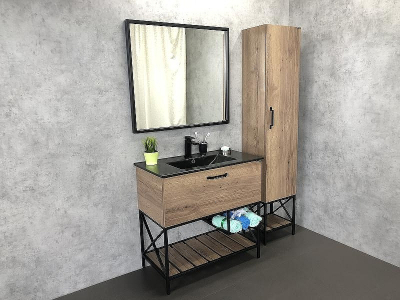 Шкаф пенал Comforty Бредфорд 40 00004148004 Дуб темный