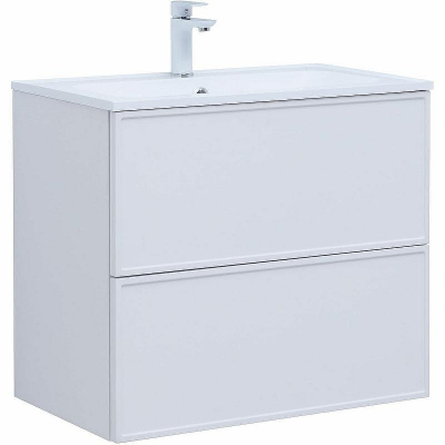 Тумба под раковину Aquanet Арт 75 313255 подвесная Белая матовая