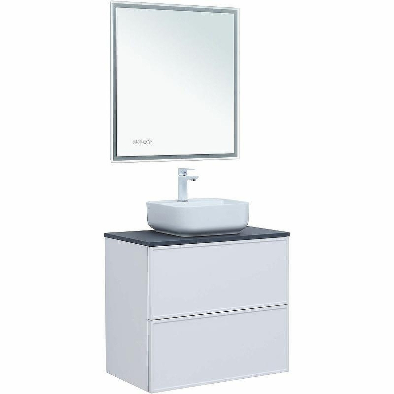 Тумба под раковину Aquanet Арт 75 313255 подвесная Белая матовая, купить, цена, заказать, магазин, доставка, скидка, промокод, купить, цена, заказать, магазин, доставка, скидка, промокод