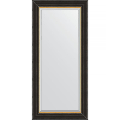 Зеркало Evoform Exclusive 114х54 BY 3927 с фацетом в багетной раме - Черное дерево с золотом 71