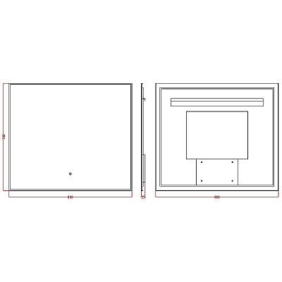 Зеркало Boheme Modern 80x70 543-080-MG с подсветкой Золото матовое с сенсорным выключателем