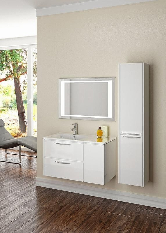 Шкаф пенал SanVit Мэри 30 pmery в цвете Ral с бельевой корзиной подвесной Капучино, купить, цена, заказать, магазин, доставка, скидка, промокод, купить, цена, заказать, магазин, доставка, скидка, промокод