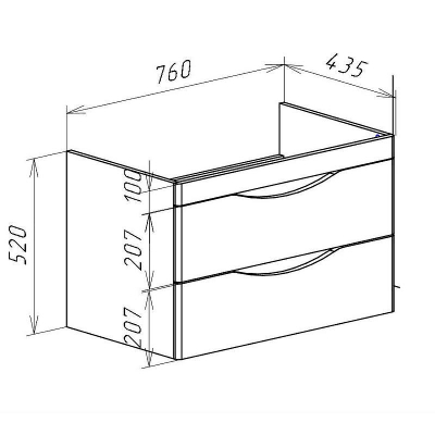 Тумба под раковину Bellezza Санриса 80 4630113180458 подвесная Капучино
