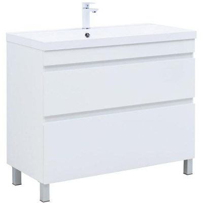 Тумба под раковину Aquanet Нота New 100 344150 Белый глянец