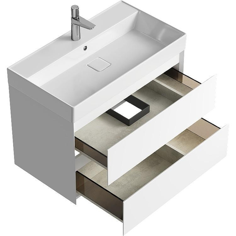 Тумба под раковину Aqwella Geometria 80 GE01082WM подвесная Белая матовая, купить, цена, заказать, магазин, доставка, скидка, промокод, купить, цена, заказать, магазин, доставка, скидка, промокод