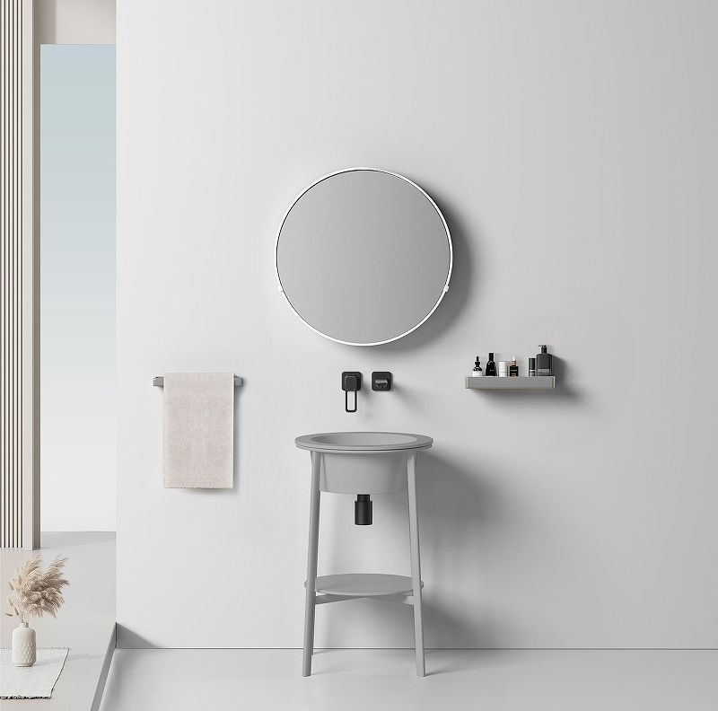 Консоль с раковиной Abber Bequem 50 AC2130MG цвет Серый матовый, купить, цена, заказать, магазин, доставка, скидка, промокод, купить, цена, заказать, магазин, доставка, скидка, промокод