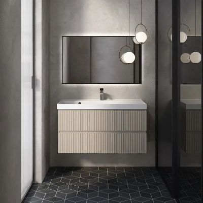 Тумба под раковину AQUAme S1 100 AQM900110BG подвесная цвет Бежевый