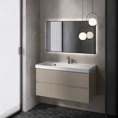 Тумба под раковину AQUAme S1 100 AQM900110BG подвесная цвет Бежевый