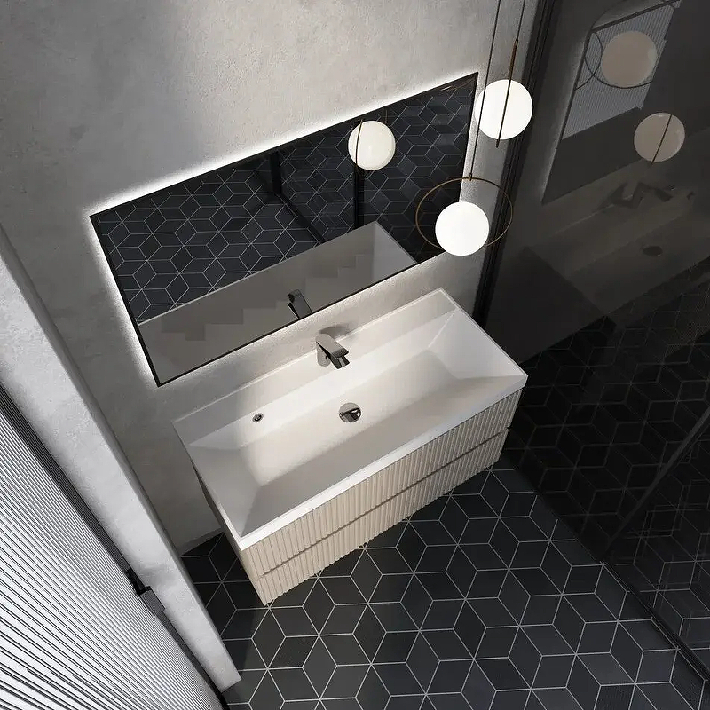 Тумба под раковину AQUAme S1 100 AQM900110BG подвесная цвет Бежевый, купить, цена, заказать, магазин, доставка, скидка, промокод, купить, цена, заказать, магазин, доставка, скидка, промокод