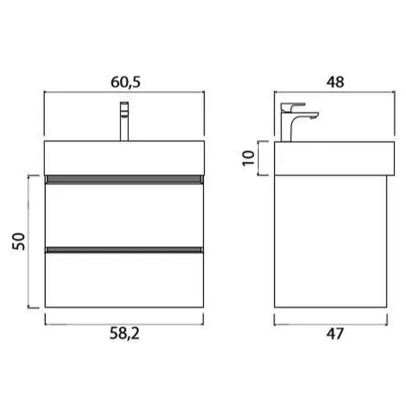 Тумба под раковину Creto Scala 60 3-1077W подвесная Белая глянцевая, купить, цена, заказать, магазин, доставка, скидка, промокод, купить, цена, заказать, магазин, доставка, скидка, промокод