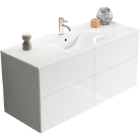 Тумба c раковиной SanVit Лира 120 klira2120 в цвете Ral подвесная Белая глянцевая, купить, цена, заказать, магазин, доставка, скидка, промокод, купить, цена, заказать, магазин, доставка, скидка, промокод