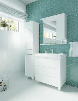 Зеркало со шкафом 1MarKa Кода 65 Лайт У23118 с подсветкой Белый глянец