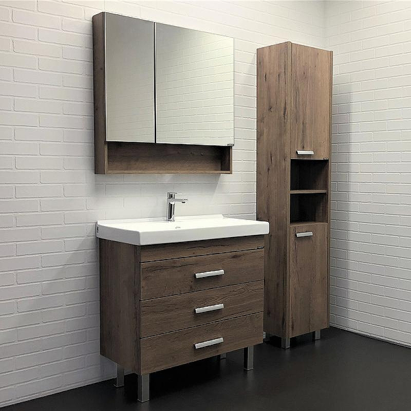 Тумба с раковиной Comforty Никосия 80Н 00-00007621 Дуб темный, купить, цена, заказать, магазин, доставка, скидка, промокод, купить, цена, заказать, магазин, доставка, скидка, промокод