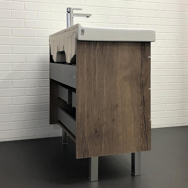 Тумба с раковиной Comforty Никосия 80Н 00-00007621 Дуб темный, купить, цена, заказать, магазин, доставка, скидка, промокод, купить, цена, заказать, магазин, доставка, скидка, промокод