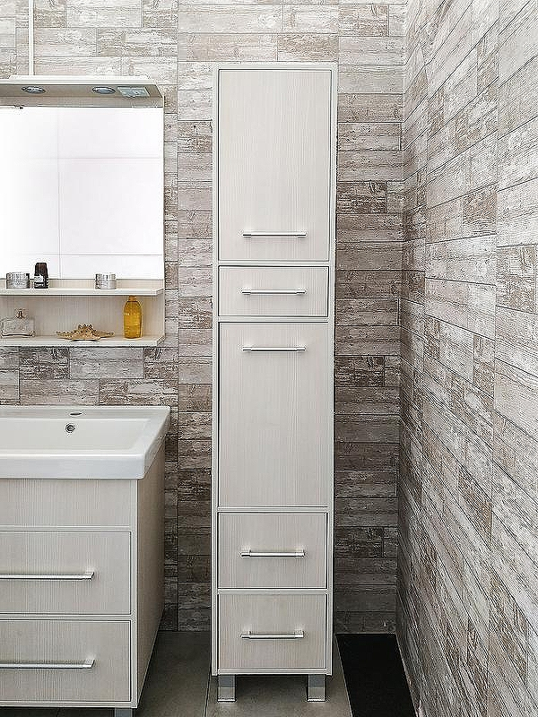 Шкаф пенал Бриклаер Чили 35 4627125414978 с бельевой корзиной Светлая лиственница, купить, цена, заказать, магазин, доставка, скидка, промокод, купить, цена, заказать, магазин, доставка, скидка, промокод