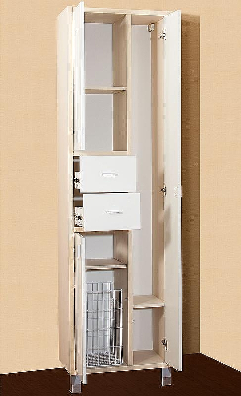 Шкаф пенал Бриклаер Бали 57 4627125412400 с бельевой корзиной Светлая лиственница Белый глянцевый, купить, цена, заказать, магазин, доставка, скидка, промокод, купить, цена, заказать, магазин, доставка, скидка, промокод