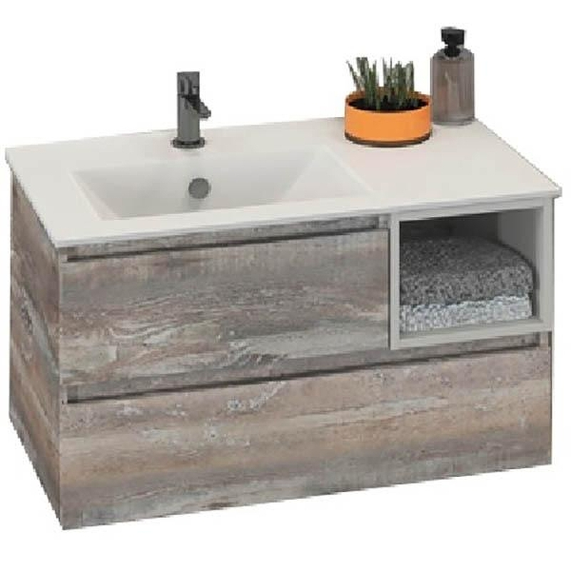 Тумба с раковиной Comforty Турин 90L 00004137135 подвесная Дуб бежевый, купить, цена, заказать, магазин, доставка, скидка, промокод, купить, цена, заказать, магазин, доставка, скидка, промокод