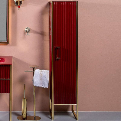 Шкаф пенал Boheme Armadi Art Monaco 35 R 868-RG-R Бордо глянец Золото