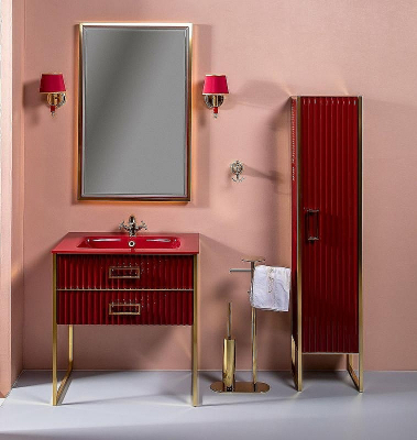 Шкаф пенал Boheme Armadi Art Monaco 35 R 868-RG-R Бордо глянец Золото