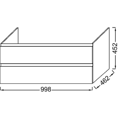 Тумба под раковину Jacob Delafon Madeleine 100 EB1318-J5 подвесная Белая глянцевая