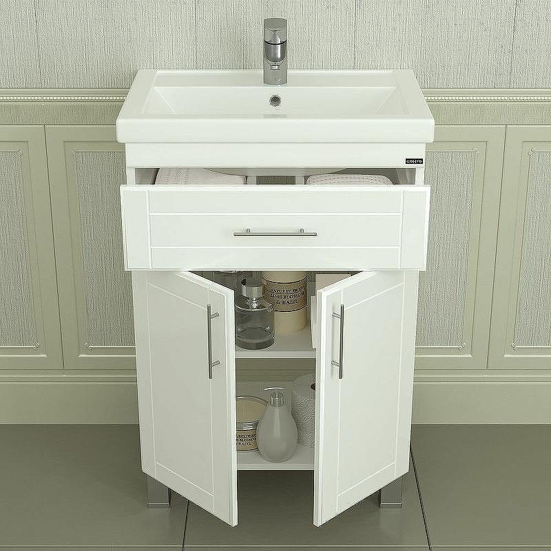 Тумба под раковину СанТа Дублин 60 223003 Белая, купить, цена, заказать, магазин, доставка, скидка, промокод, купить, цена, заказать, магазин, доставка, скидка, промокод