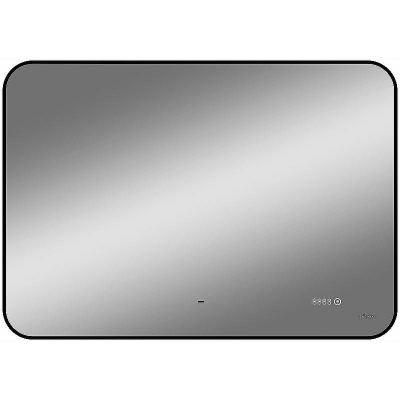 Зеркало Reflexion Black View 1000х700 RF4004BV с подсветкой Черное с бесконтактным выключателем, диммером и часами