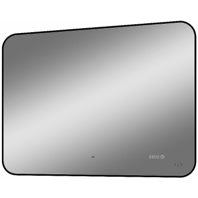Зеркало Reflexion Black View 1000х700 RF4004BV с подсветкой Черное с бесконтактным выключателем, диммером и часами