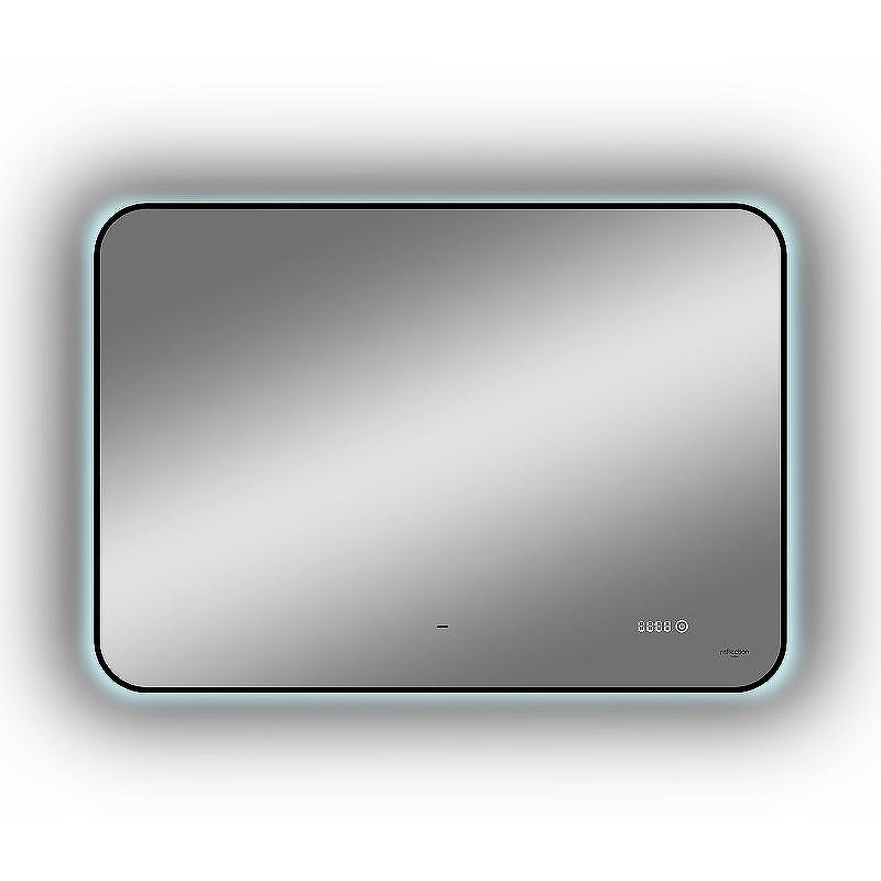 Зеркало Reflexion Black View 1000х700 RF4004BV с подсветкой Черное с бесконтактным выключателем, диммером и часами, купить, цена, заказать, магазин, доставка, скидка, промокод, купить, цена, заказать, магазин, доставка, скидка, промокод