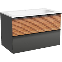 Тумба под раковину Sancos Delta 80 DL80GR подвесная Дуб красный Графит, купить, цена, заказать, магазин, доставка, скидка, промокод, купить, цена, заказать, магазин, доставка, скидка, промокод