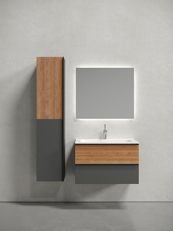 Тумба под раковину Sancos Delta 80 DL80GR подвесная Дуб красный Графит, купить, цена, заказать, магазин, доставка, скидка, промокод, купить, цена, заказать, магазин, доставка, скидка, промокод