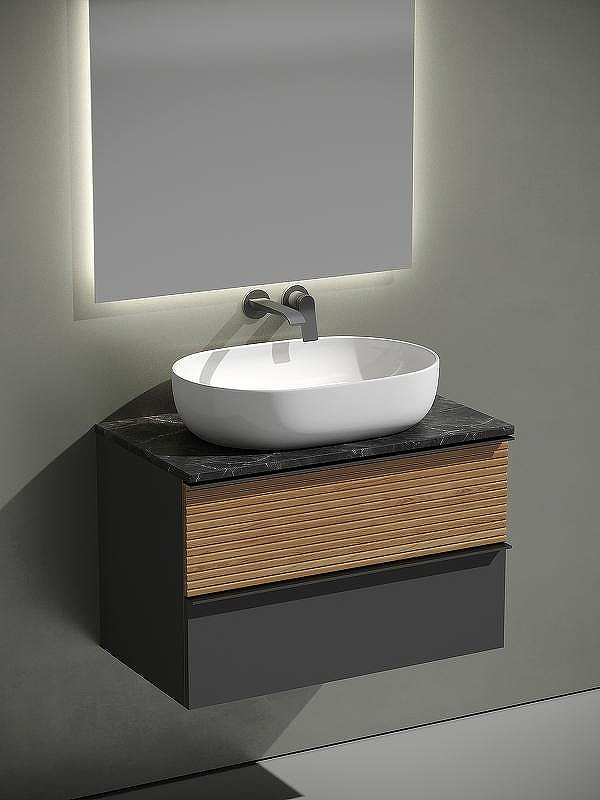 Тумба под раковину Sancos Delta 80 DL80GR подвесная Дуб красный Графит, купить, цена, заказать, магазин, доставка, скидка, промокод, купить, цена, заказать, магазин, доставка, скидка, промокод