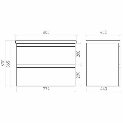 Тумба под раковину Laparet Electra 80 LE-WCAB-80-123 подвесная Хромикс серебро