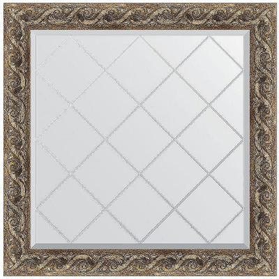 Зеркало Evoform Exclusive-G 86х86 BY 4313 с гравировкой в багетной раме - Фреска 84