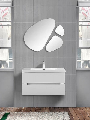 Тумба с раковиной Parly Spa River 80 River80 10110 подвесная Лилейно-белая