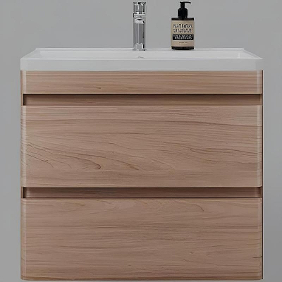 Тумба под раковину Style Line Атлантика 70 Люкс Plus СС-00002341 подвесная Ясень перламутр