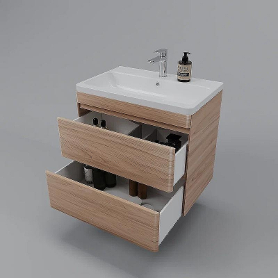 Тумба под раковину Style Line Атлантика 70 Люкс Plus СС-00002341 подвесная Ясень перламутр