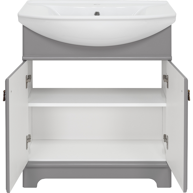 Тумба с раковиной Misty Лувр 75 УТ000014249 Серая, купить, цена, заказать, магазин, доставка, скидка, промокод, купить, цена, заказать, магазин, доставка, скидка, промокод