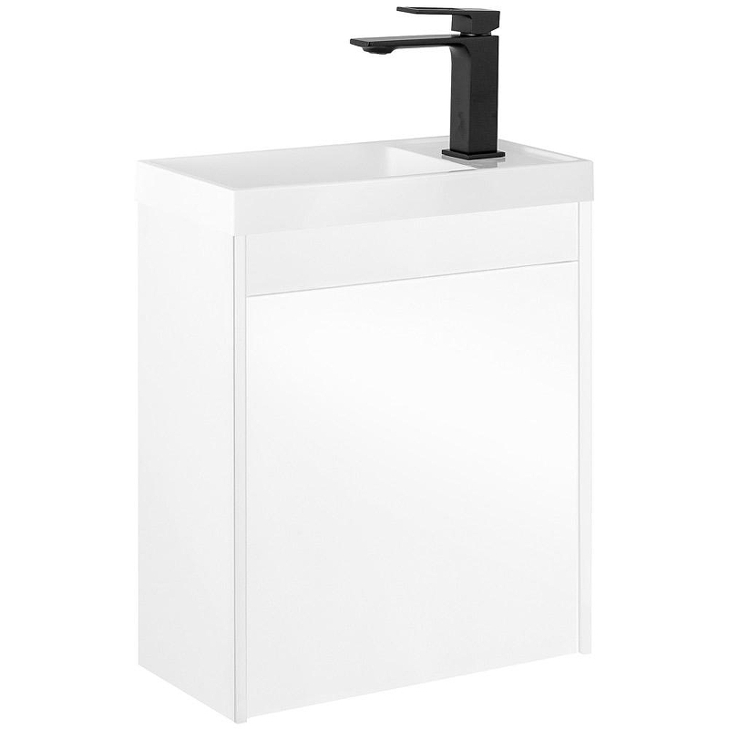 Тумба под раковину Art&Max Family 40 Family-400-1D-SO-BL подвесная Белая глянцевая, купить, цена, заказать, магазин, доставка, скидка, промокод, купить, цена, заказать, магазин, доставка, скидка, промокод