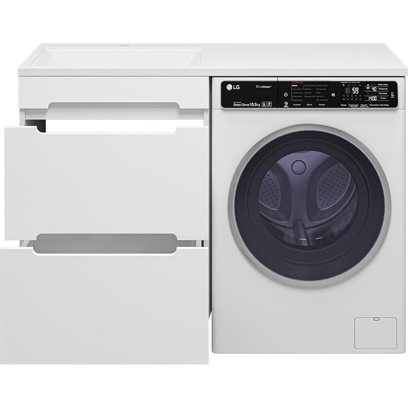 Тумба с раковиной Misty Байкал 120 L УТ000014754 Белая, купить, цена, заказать, магазин, доставка, скидка, промокод, купить, цена, заказать, магазин, доставка, скидка, промокод