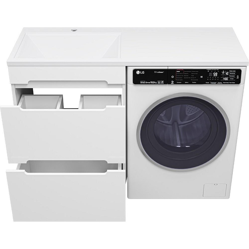 Тумба с раковиной Misty Байкал 120 L УТ000014754 Белая, купить, цена, заказать, магазин, доставка, скидка, промокод, купить, цена, заказать, магазин, доставка, скидка, промокод