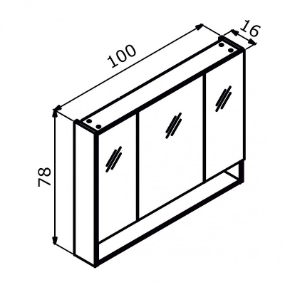 Зеркальный шкаф Orka Malta 100 3001311 подвесной цвет Антрацит матовый