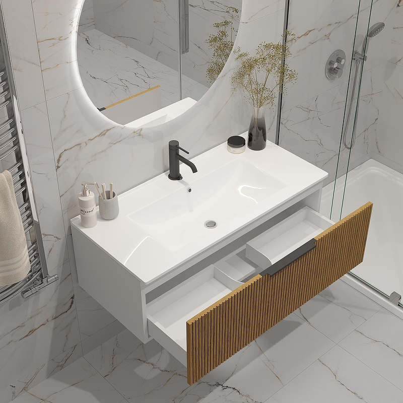 Тумба под раковину ЗОВ Кито 100 K100BT подвесная цвет Белый Тростник, купить, цена, заказать, магазин, доставка, скидка, промокод, купить, цена, заказать, магазин, доставка, скидка, промокод