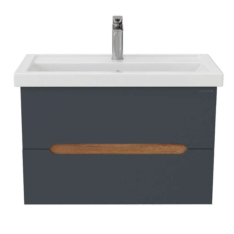 Тумба под раковину Onika Айленд 70 107068 подвесная цвет Дуб крафт золотой Графит, купить, цена, заказать, магазин, доставка, скидка, промокод, купить, цена, заказать, магазин, доставка, скидка, промокод